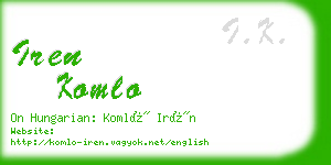 iren komlo business card